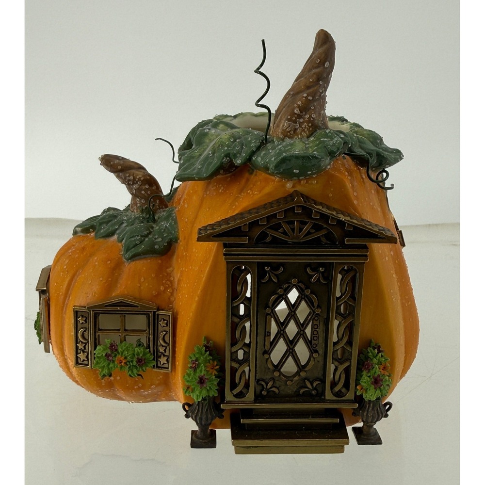 PartyLite Pumpkin Cottage P8209 Halloween Tealight Candle Holder Pumpkin House
